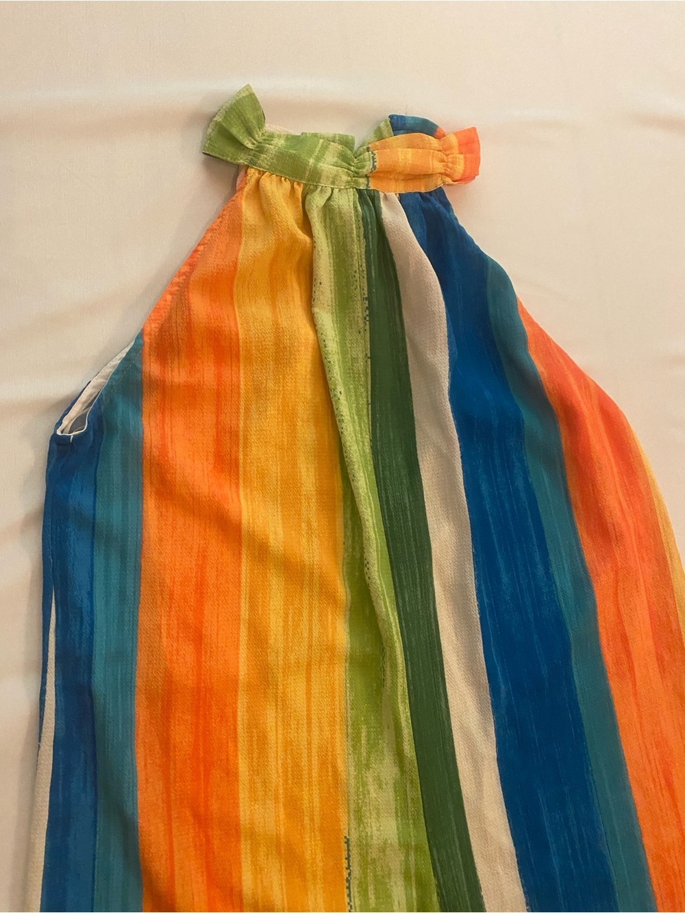 Women’s Rainbow Wide Leg Jumpsuit Peep Hole Back Vibrant Sleeveless size S - Picture 14 of 16